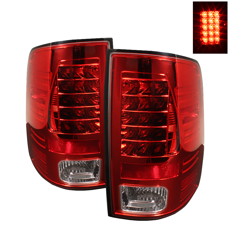 Dodge Ram 1500 09-14 / Ram 2500/3500 10-14 LED Tail Lights - Incandescent Model only ( Not Compatible With LED Model ) - Red Clear