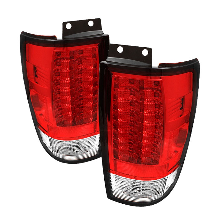 Ford Expedition 97-02 Version 2 LED Tail Lights - Red Clear