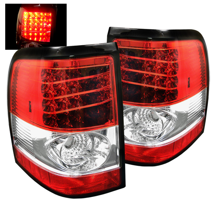 Ford Explorer 4Dr (Except Sport Trac) 02-05 LED Tail Lights - Red Clear