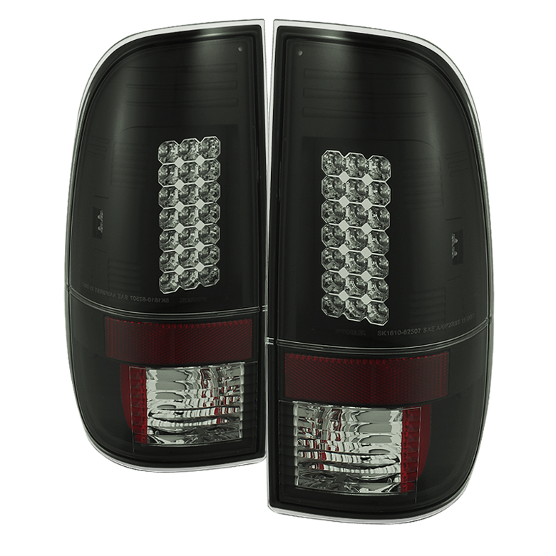 Ford F150 Styleside 97-03 / F250/350/450/550 Super Duty 99-07 LED Tail Lights - Black Smoke