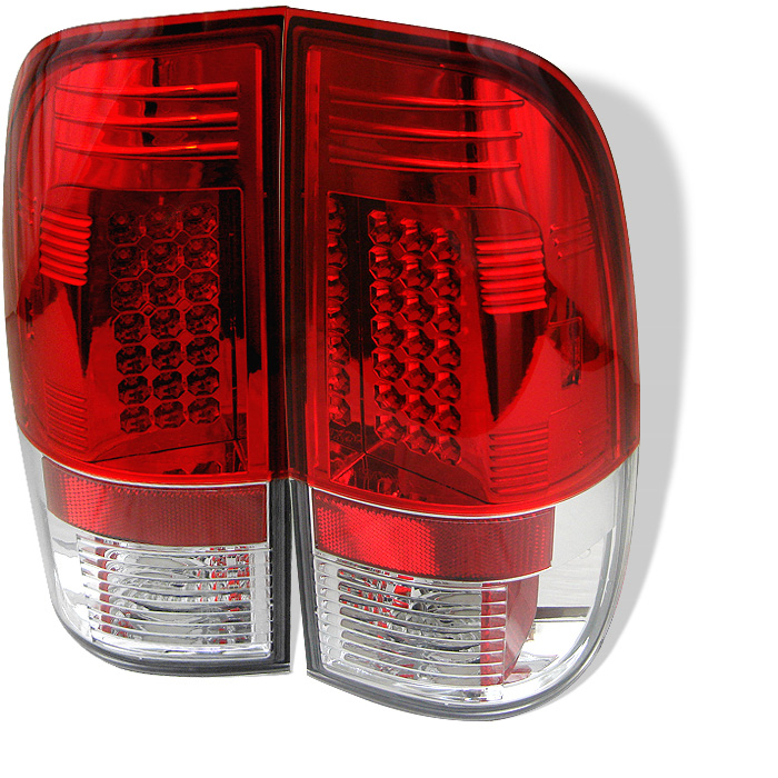 Ford F150 Styleside 97-03 / F250/350/450/550 Super Duty 99-07 LED Tail Lights - Red Clear