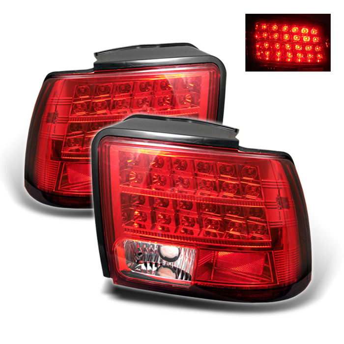 Ford Mustang 99-04 (will not fit the Cobra model) LED Tail Lights - Red Clear