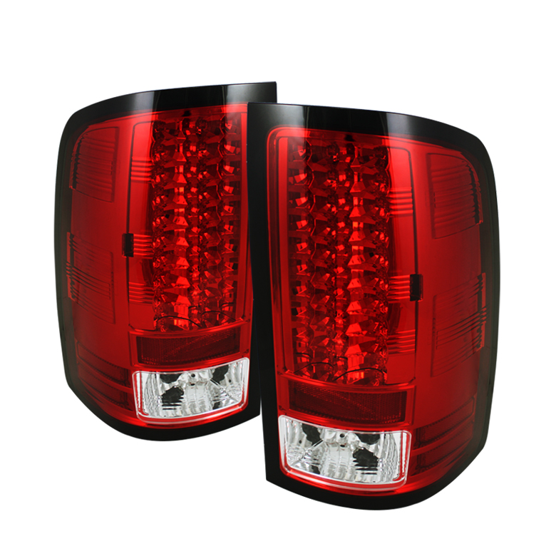 GMC Sierra 07-13 (Not fit 3500 Dually 4 Rear Wheels) LED Tail Lights - Red Clear