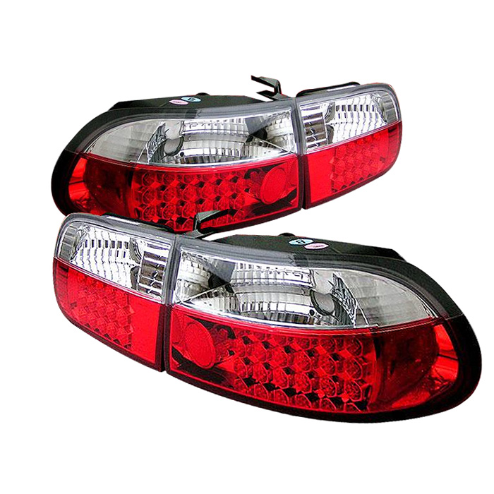 Honda Civic 92-95 3DR LED Tail Lights - Red Clear