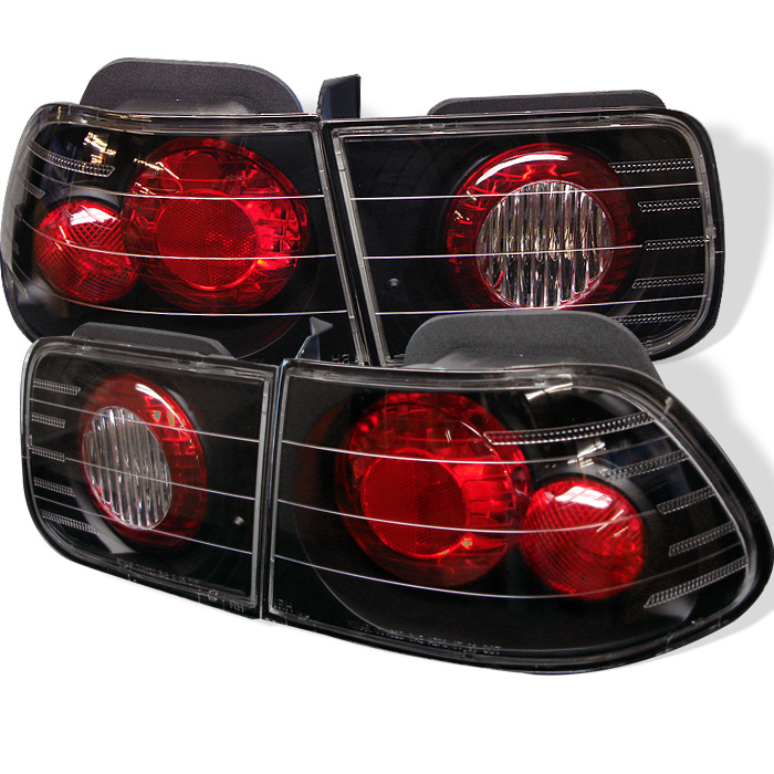 Honda Civic 96-00 2Dr Euro Style Tail Lights - Black