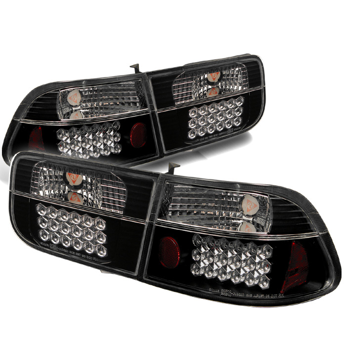 Honda Civic 96-00 2Dr LED Tail Lights - Black