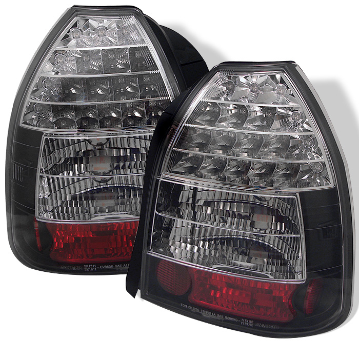 Honda Civic 96-00 3DR LED Tail Lights - Black