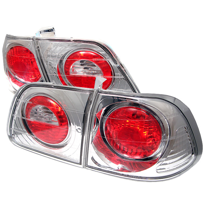 Honda Civic 99-00 4Dr Euro Style Tail Lights - Chrome