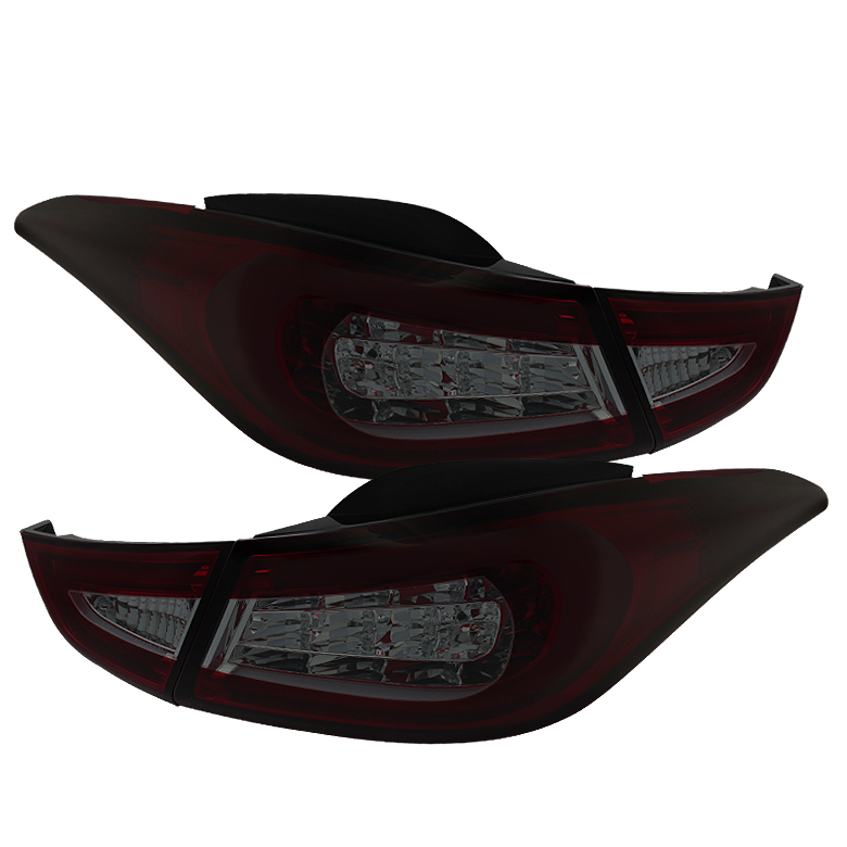 Hyundai Elantra 11-13 Light Bar LED Tail Lights - Red Smoke