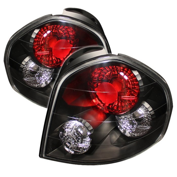 Hyundai Santa Fe 01-06 (01-04 Model use 3 Bulbs only) Euro Style Tail Lights - Black