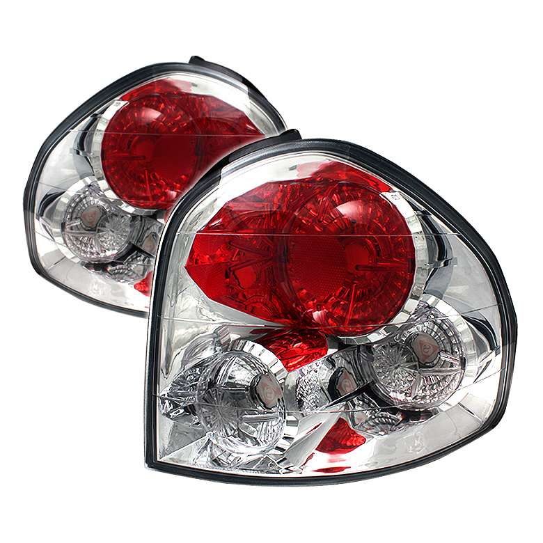 Hyundai Santa Fe 01-06 (01-04 Model use 3 Bulbs only) Euro Style Tail Lights - Chrome