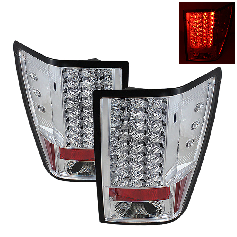 Jeep Grand Cherokee 07-10 LED Tail Lights - Chrome