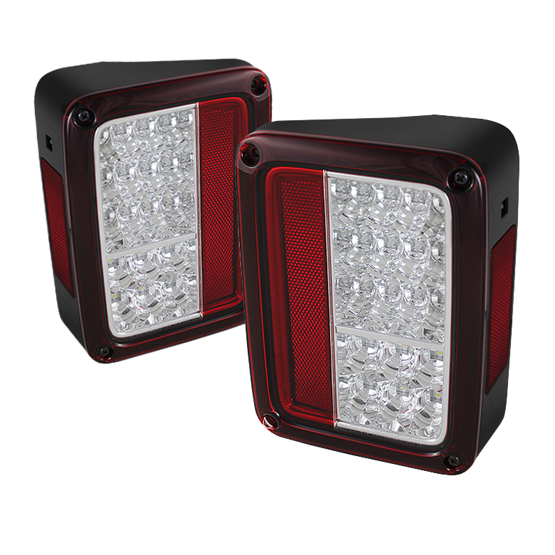 Jeep Wrangler 07-14 LED Tail Lights - Red Clear