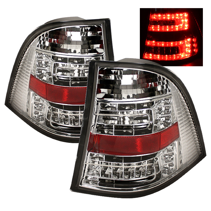 Mercedes Benz W163 M-Class ML 98-05 LED Tail Lights - Chrome