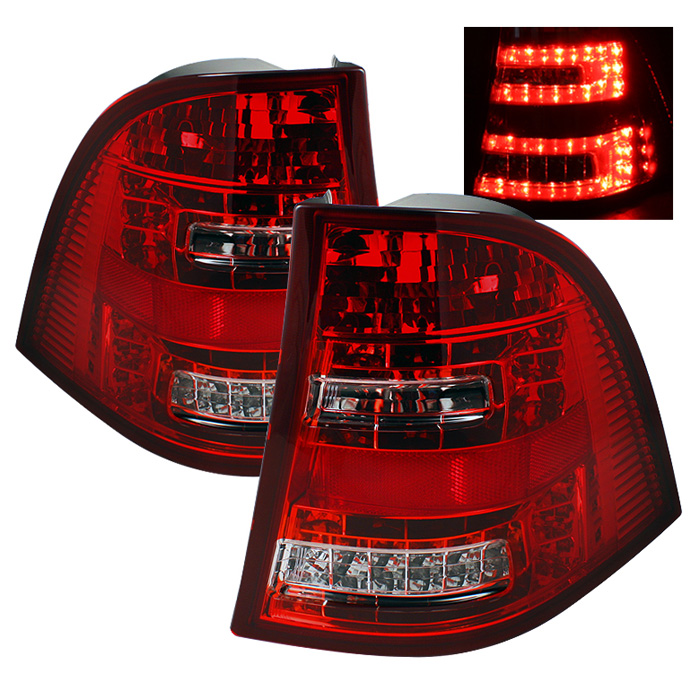 Mercedes Benz W163 M-Class ML 98-05 LED Tail Lights - Red Clear