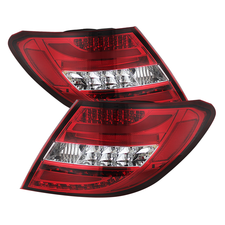 Mercedes Benz W204 C-Class 08-11 LED Tail Lights - Incandescent Model only ( Not Compatible With LED Model ) - Red Clear