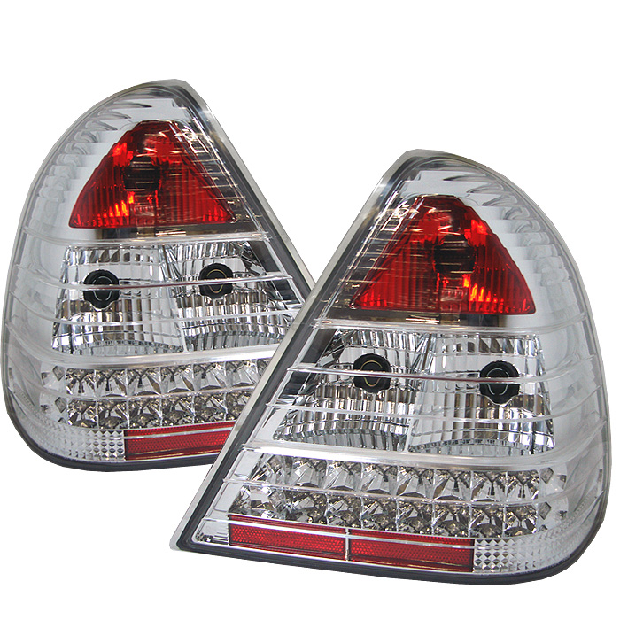 Mercedes Benz W202 C-Class 94-00 LED Tail Lights - Chrome