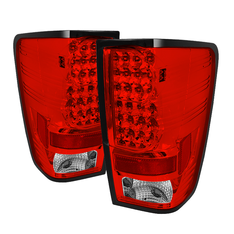 Nissan Titan 04-14 LED Tail Lights - Red Clear