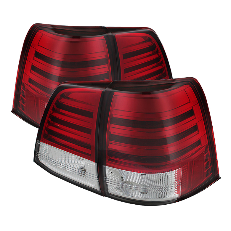 Toyota Land Cruiser 08-11 LED Tail Lights - Red Clear