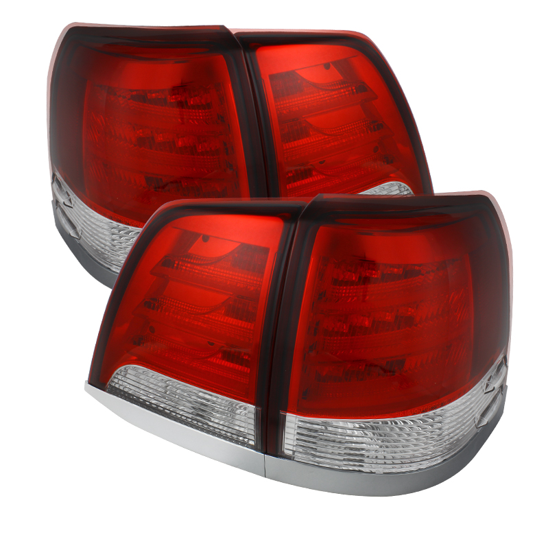 Toyota Land Cruiser 08-11 LED Tail Lights - Version 2 - Red Clear