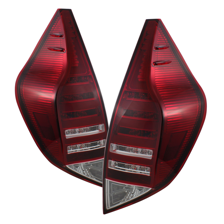 Toyota Prius C 2012-2014 Light Bar Style LED Tail Lights - Red Clear