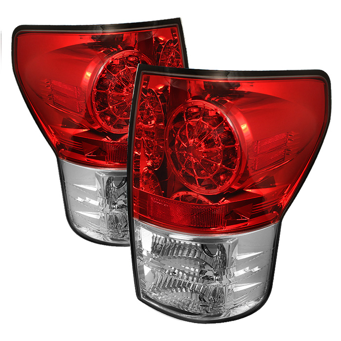 Toyota Tundra 07-13 LED Tail lights - Red Clear