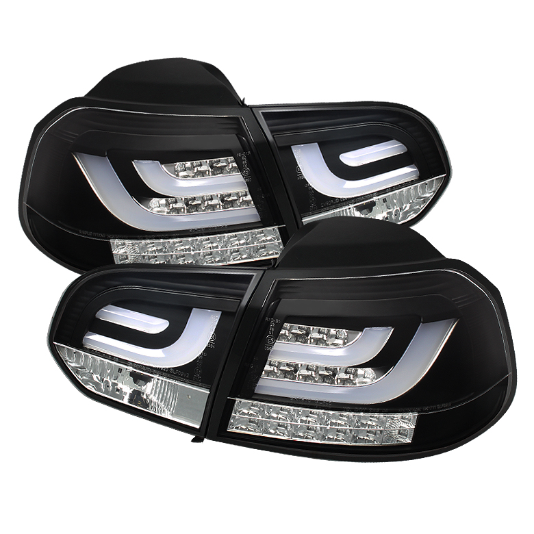 Volkswagen Golf / GTI 10-13 G2 Type With Light Bar LED Tail Lights - Black