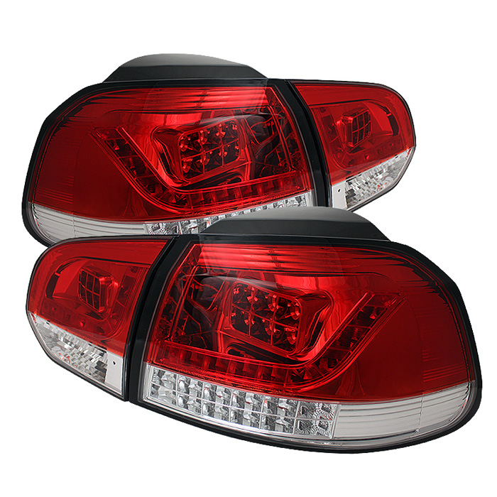 Volkswagen Golf / GTI 10-13 LED Tail Lights - Red Clear