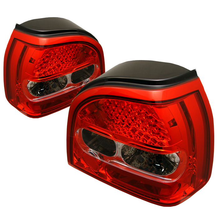 Volkswagen Golf 93-98 LED Tail Lights - Red Clear