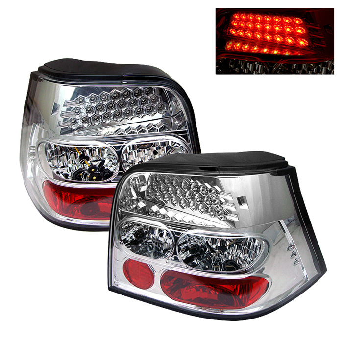 Volkswagen Golf 99-04 LED Tail Lights - Chrome