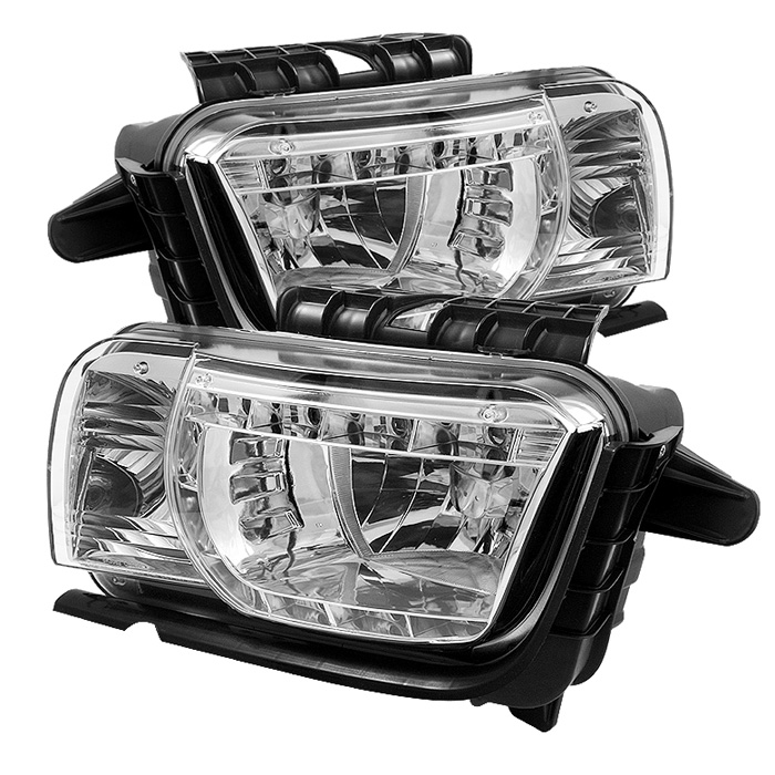 Chevy Camaro 10-13 DRL LED Crystal Headlights - Chrome