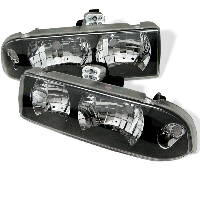 Chevy S10 98-04 / Chevy Blazer 98-05 Crystal Headlights - Black