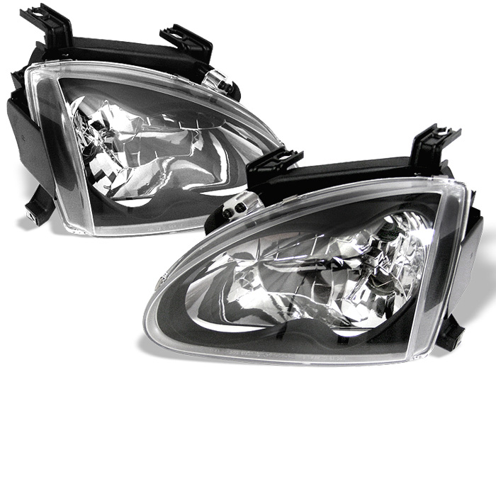 Honda Del Sol 93-97 Crystal Headlights - Black