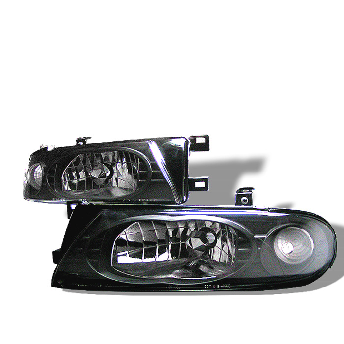 Nissan Altima 93-97 Crystal Headlights - Black