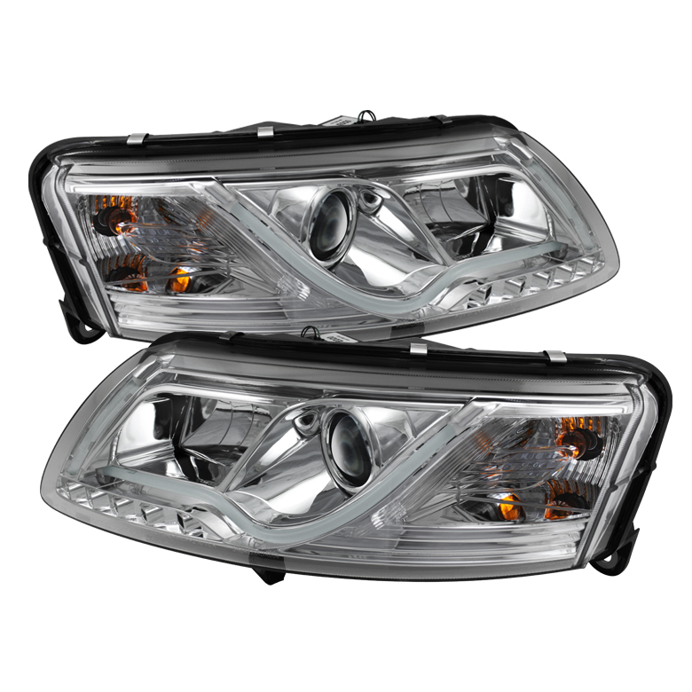 Audi A6 05-07 Projector Headlights - Halogen Model Only ( Not Compatible with Xenon/HID Model ) ( Non Quattro with AFS ) Light Tube DRL - Chrome - High H1 (Included) - Low H1 (Included)