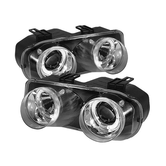 Acura Integra 94-97 Projector Headlights - LED Halo -Chrome - High H1 (Included) - Low 9006 (Included)