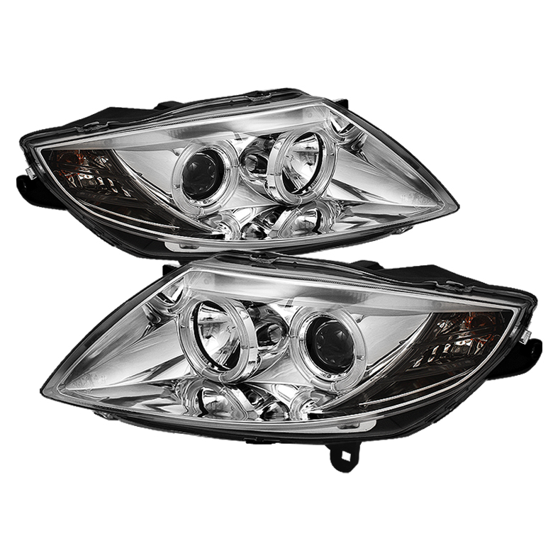 BMW Z4 03-08 Projector Headlights - Xenon/HID Model Only ( Not Compatible With Halogen Model ) ( Delete Stock HID Unit )- LED Halo - Chrome - High H1 (Included) - Low H1 (Included)