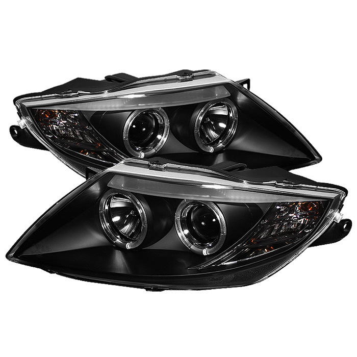 BMW Z4 03-08 Projector Headlights - Halogen Model Only ( Not Compatible With Xenon/HID Model ) - LED Halo - Black - High H1 (Included) - Low H1 (Included)