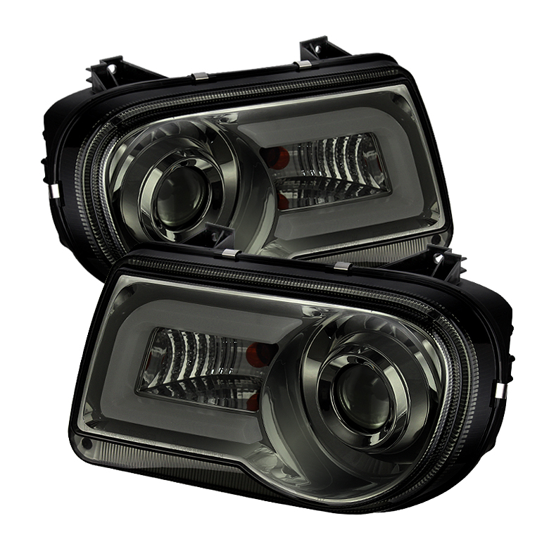 Chrysler 300C 05-10 Projector Headlights - LED DRL - Smoke - High H1 (Included) - Low 9006 (Not Included)