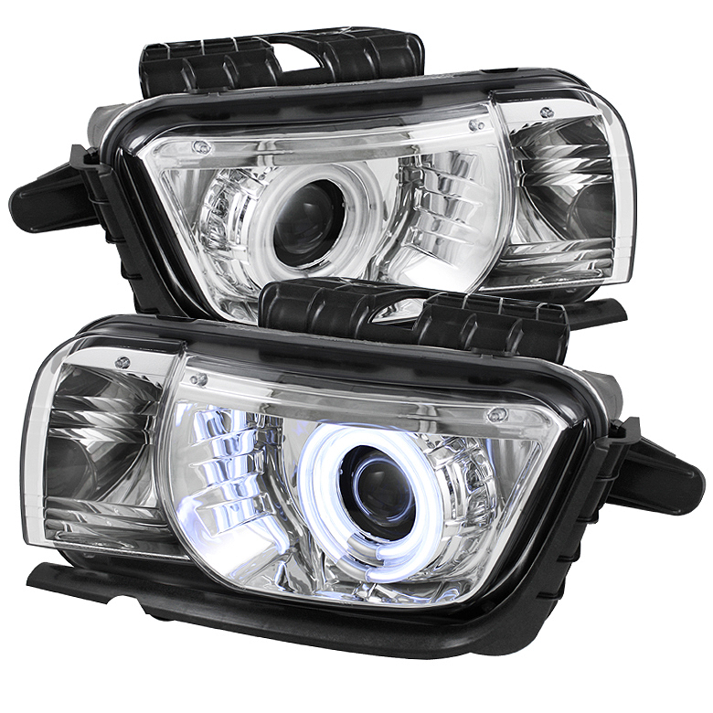 Chevy Camaro 10-13 Projector Headlights Dual Halo - CCFL Halo - Chrome - High/Low H7 (Included)