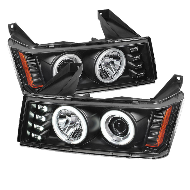 Chevy Colorado 04-12 / GMC Canyon 04-12 Projector Headlights - Halogen Model Only ( Not Compatible With Xenon/HID Model ) - CCFL Halo - Black - High 9005 (Not Included) - Low H1 (Included)