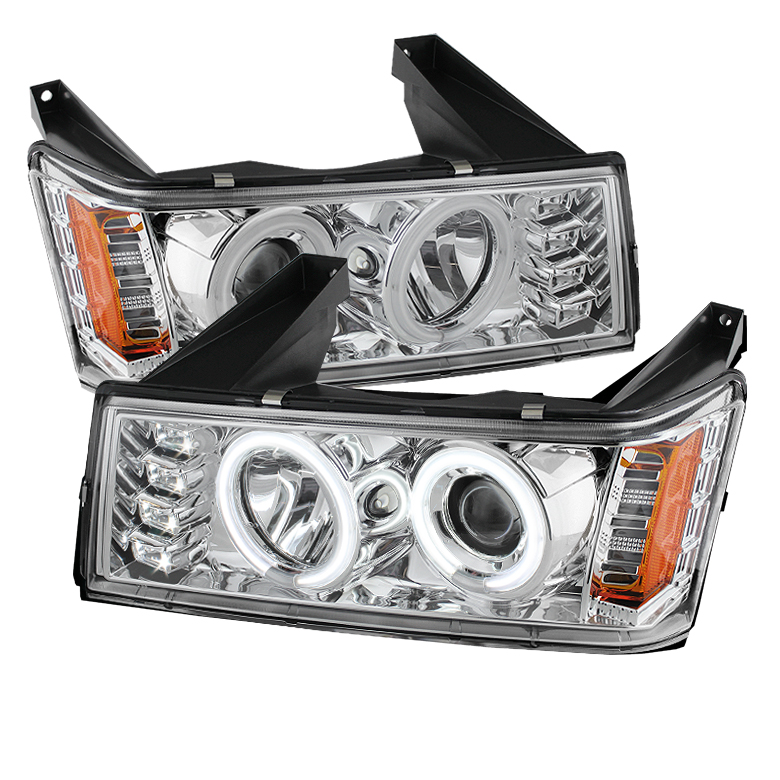 Chevy Colorado 04-12 / GMC Canyon 04-12 Projector Headlights - Halogen Model Only ( Not Compatible With Xenon/HID Model ) - CCFL Halo - Chrome - High 9005 (Not Included) - Low H1 (Included)