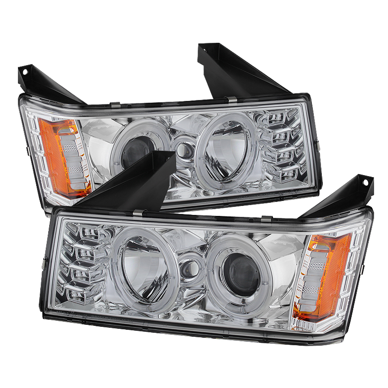 Chevy Colorado 04-12 / GMC Canyon 04-12 Projector Headlights - Halogen Model Only ( Not Compatible With Xenon/HID Model ) - LED Halo - Chrome - High 9005 (Not Included) - Low H1 (Included)