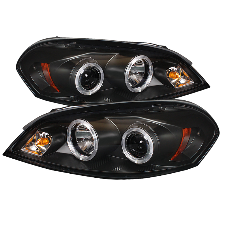 Chevy Impala 06-13 / Chevy Monte Carlo 06-07 - Projector Headlights - LED Halo - LED ( Replaceable LEDs ) - Black - High H1 (Included) - Low H1 (Included)