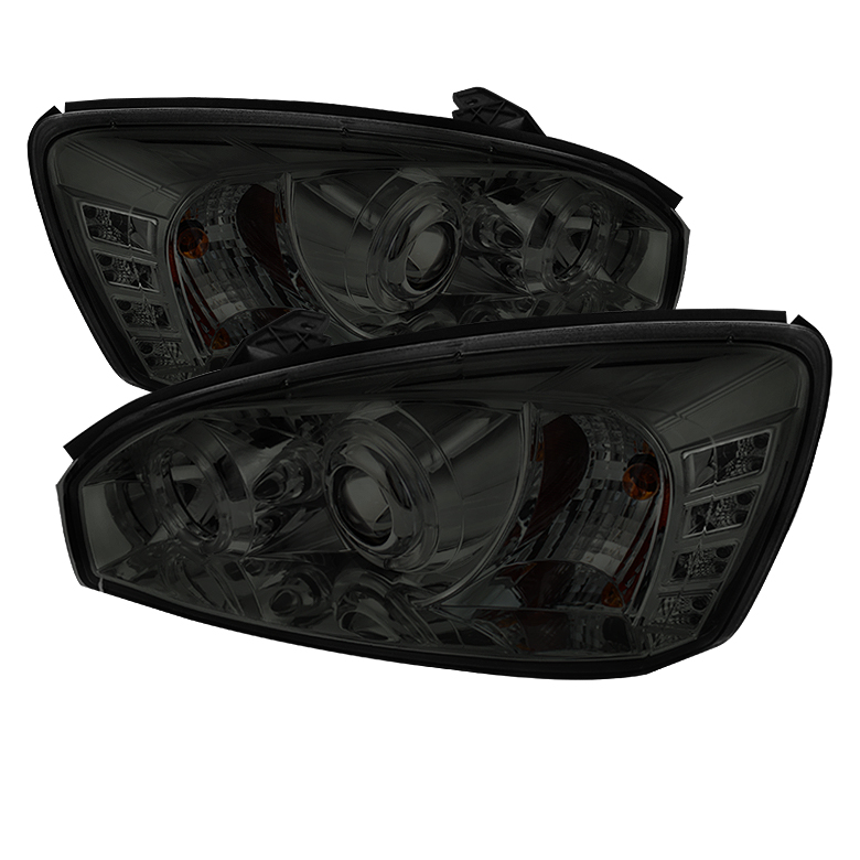 Chevy Malibu 04-07 Projector Headlights - LED Halo - LED ( Replaceable LEDs ) - Smoke - High H1 (Included) - Low H1 (Included)