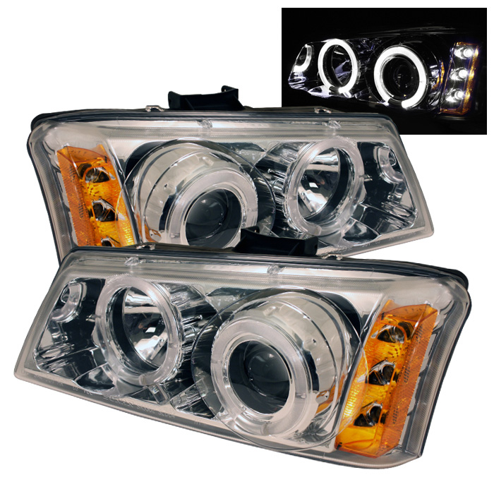 Chevy Silverado 1500/2500/3500 03-06 / Chevy Silverado 1500HD 03-07 / Chevy Silverado 2500HD 03-06 / Chevy Avalanche 02-06 Projector Headlights ( Will Not Fit Model With Body Cladding ) - LED Halo - L