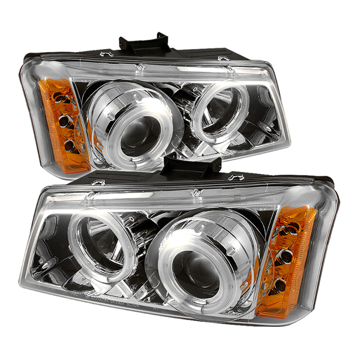 Chevy Silverado 1500/2500/3500 03-06 / Chevy Silverado 1500HD 03-07 / Chevy Silverado 2500HD 03-06 / Chevy Avalanche 02-06 Projector Headlights ( Will Not Fit Model With Body Cladding ) - CCFL Halo -