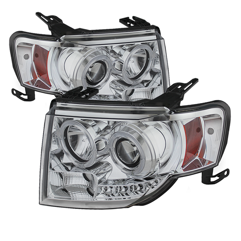 Ford Escape 08-12 Projector Headlights - Halogen Model Only ( Not Compatible With Xenon/HID Model ) - DRL - Chrome - High H1 (Included) - Low H1 (Included)