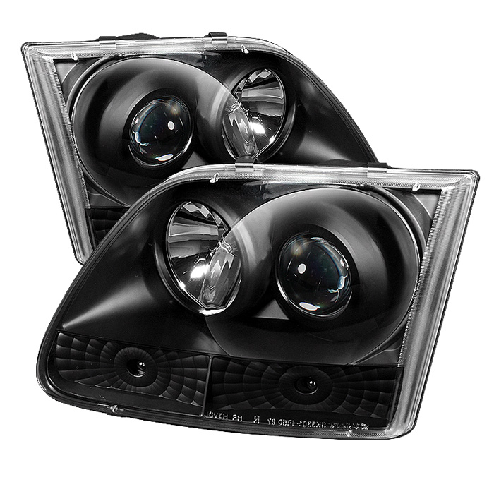 Ford F150 97-03 / Expedition 97-02 Projector Headlights - ( Will Not Fit Manufacture Date Before 6/1997 ) - Black - High H1 - Low H1