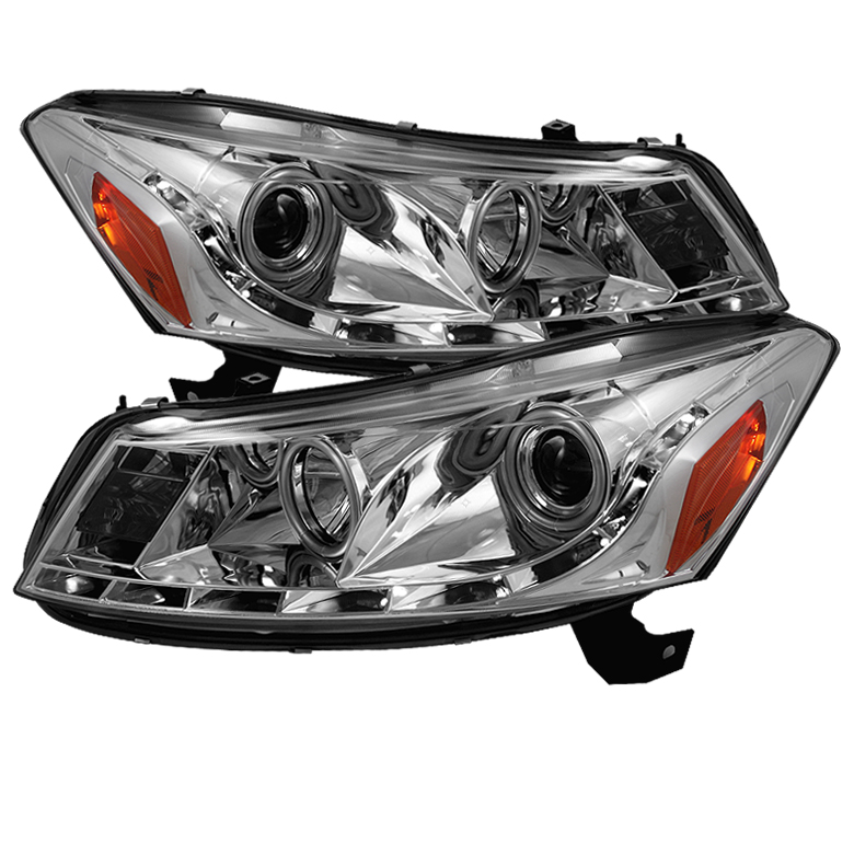 Honda Accord 08-12 4Dr Projector Headlights - DRL - Chrome - High H1 (Included) - Low H1 (Included)